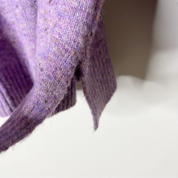 Well Worn Womens Mock Neck High Low Hem Purple Cozy Soft Nep Yarn Sweater Small - Picture 7 of 10